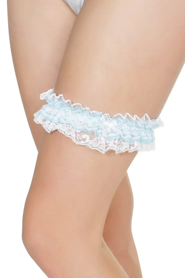 Coquette Cherished Moments Leg Garter Garter Belt Blue