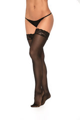 Mapale One Size Mesh Thigh Highs Stockings Lace Top Black Red White-Rebel Romance