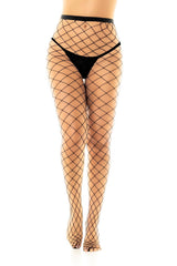 Mapale Fence Net Pantyhose Tights Black One Size-Rebel Romance
