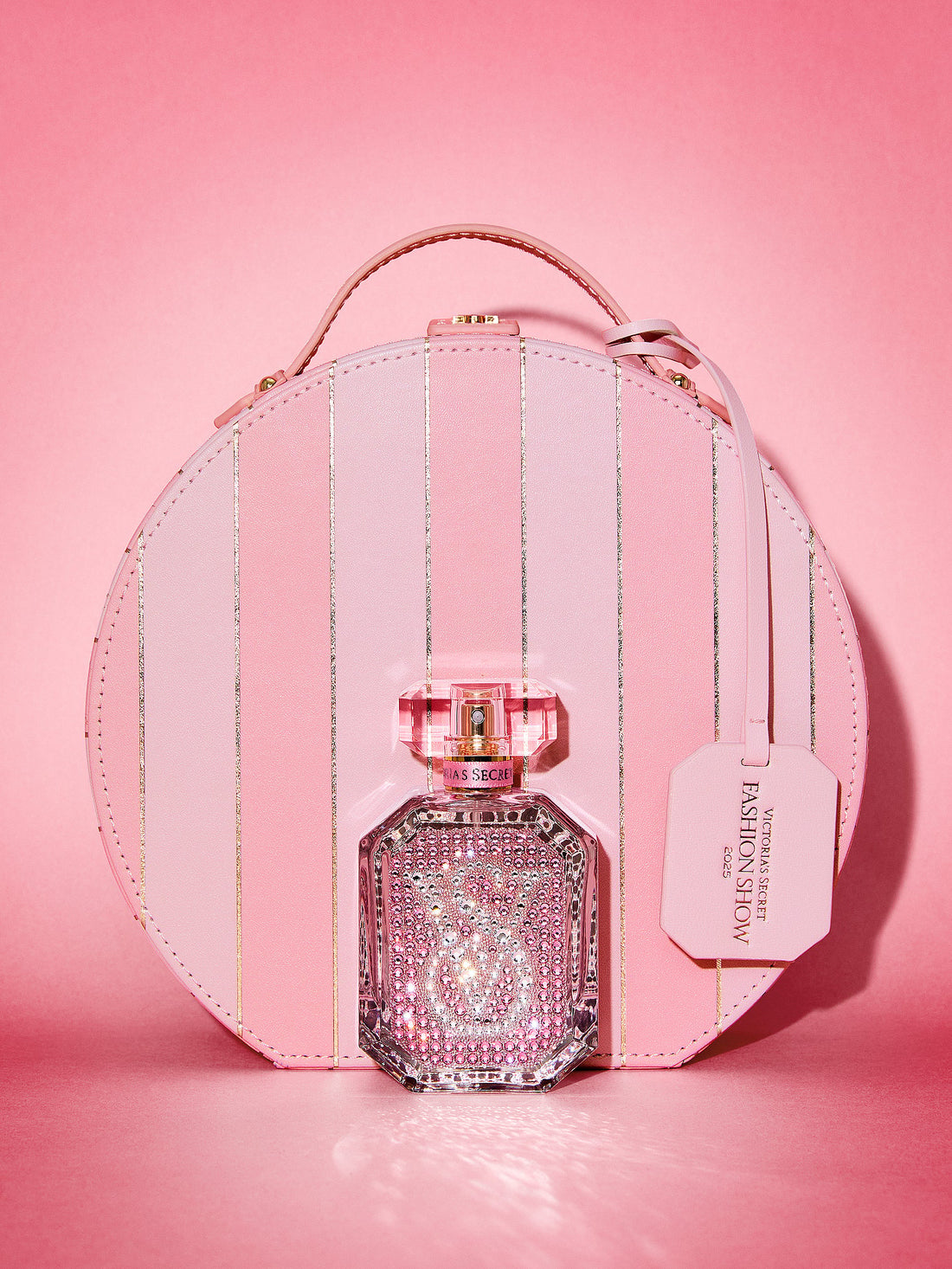 Victoria's Secret Bombshell Runway Swarovski Crystal Eau de Parfum 3.4 oz with Heritage Stripe Trunk