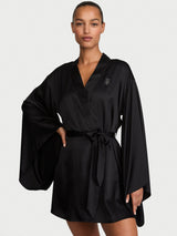 Victoria's Secret Fashion Show 2026 Rhinestone Satin Wide-Sleeve Robe Black