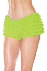 Coquette Last Tango Ruffle Booty Shorts Neon Yellow