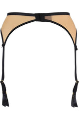 Duchessa Sheer Garter Belt Black/Nude