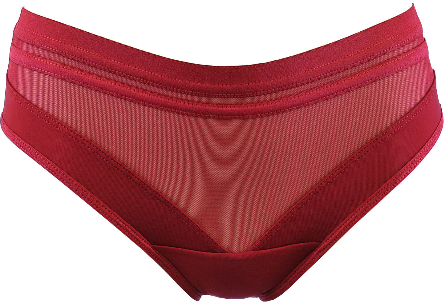 Axami 12023 Sheer Stripe Bikini Brief Deep Burgundy