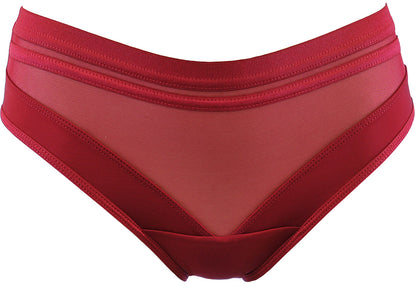 Axami 12023 Sheer Stripe Bikini Brief Deep Burgundy