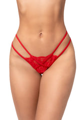 Mapale Seductive Strappy Lace Thong Red