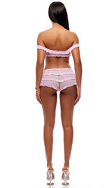 Soft Girl Era Sheer Mesh & Lace Bralette 2 pc Set - Light Pink