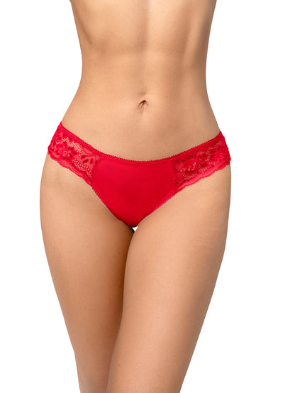 Mapale Playful Wrap Yourself Gift Open Back Flirty Bow Panty Red