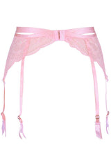 On the Clouds Lace Garter Belt Pink