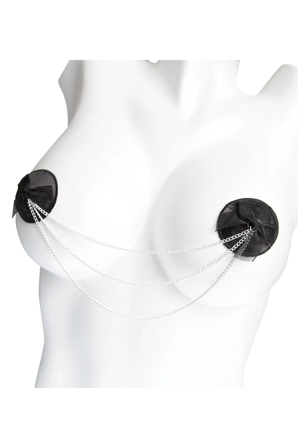 Coquette Linked Up Pasties Satin Black