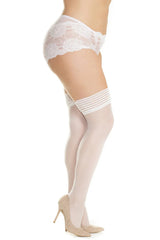 Coquette Queen Sheer Magic Stockings White