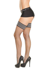 Coquette Queen Stripe Hype Stockings Black