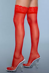 BeWicked Keep A Secret Thigh Highs Red
