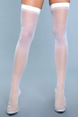BeWicked Best Behavior Thigh Highs Sheer White