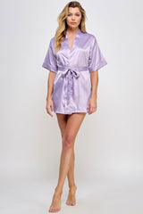 BeWicked Satin Getting Ready Robe Lavender