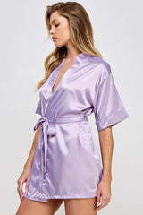 BeWicked Satin Getting Ready Robe Lavender