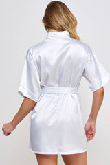 BeWicked Satin Getting Ready Robe White