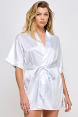 BeWicked Satin Getting Ready Robe White