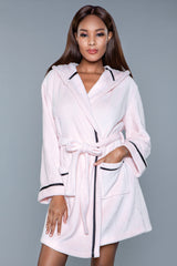 BeWicked Alyssa Robe Ultra Soft Fluffy Blush Pink