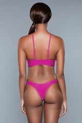 BeWicked Gianna 2 Piece Swimsuit Bikini Hot Pink
