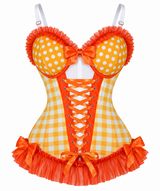 Daisy Corsets Lavish Orange Ruffle Sweetheart Bustier Corset
