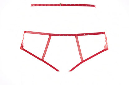 Allure Lingerie Charlotte Lace Open Garter Panty Red