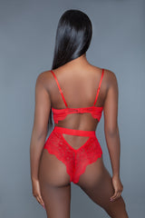 BeWicked Bettany Bodysuit Teddy Red Lace