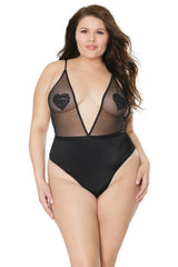Coquette Queen Peep Show Teddy Crotchless Black