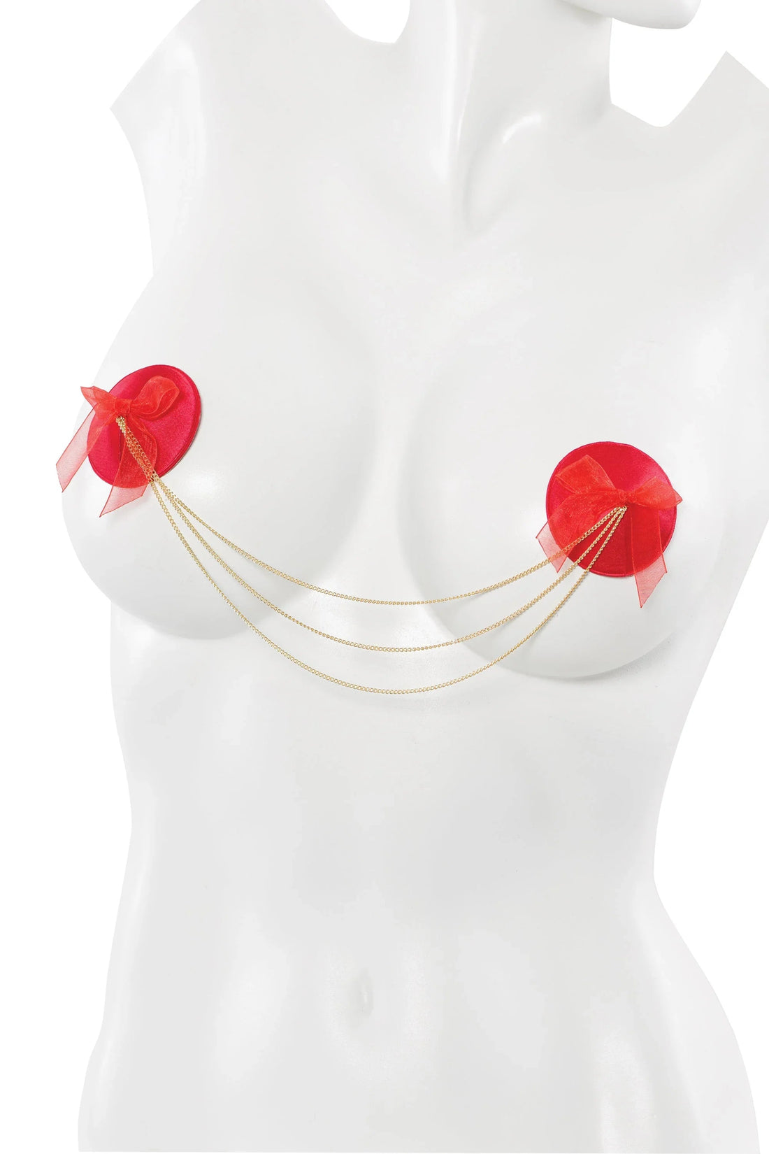 Coquette Let's Connect Pasties Satin Red