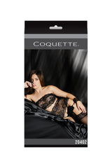Coquette Bedroom Bliss Bandeau, Garter Belt & Cuffs Black