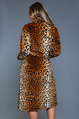 BeWicked Leopard Robe Soft Flannel