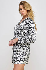 BeWicked Dalmy Satin PJ Pajama Set Black/White