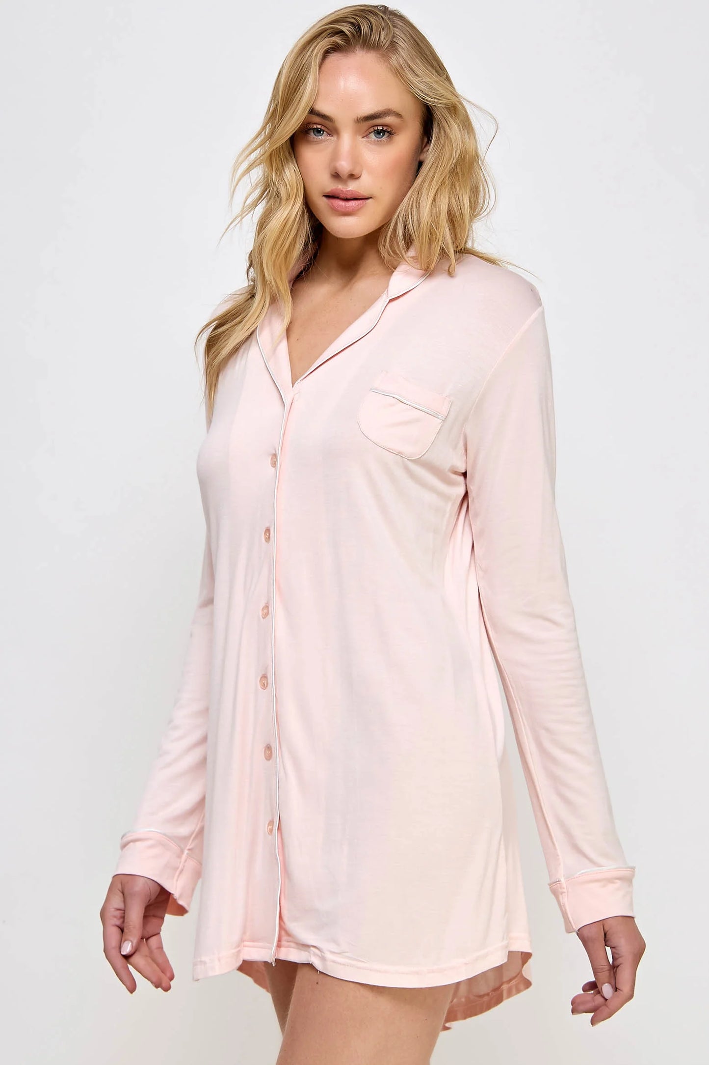 BeWicked Cozy Mahina Sleep Shirt Peach