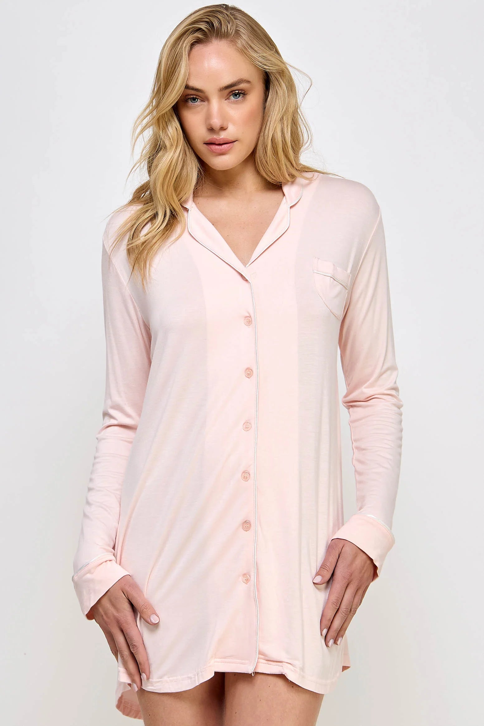 BeWicked Cozy Mahina Sleep Shirt Peach