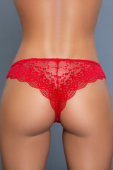 Be Wicked 3 Pack Lace Brazilian Panty White/Black/Red