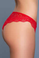 BeWicked Florence Brazilian Lace Panty 3 Pack Panties White Black Red