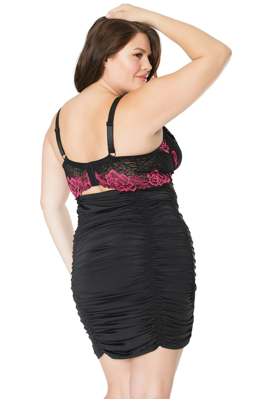 Coquette Queen In Bloom Chemise Black