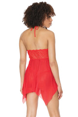 Coquette Paint The Town Babydoll & G-String Red