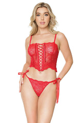 Coquette Queen Paint The Town Cami & Panty Set Red