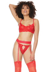 Coquette Paint The Town Bra Set Red