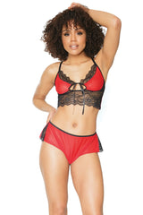Coquette Hot 'N Ready Cami & Panty Set Red