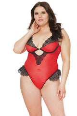 Coquette Queen Hot 'N Ready Teddy Crotchless Red