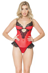 Coquette Hot 'N Ready Teddy Crotchless Red