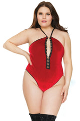 Coquette Queen Naughty & Nice Teddy Red