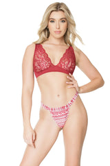 Coquette Santa's Slay Thong Red