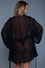 BeWicked Ceres Chiffon Dress Swim Cover Up Black