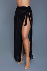 BeWicked Rhea Skirt Beach Swim Black