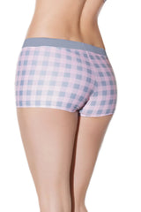 Coquette Plaid About You Booty Shorts Light Pink
