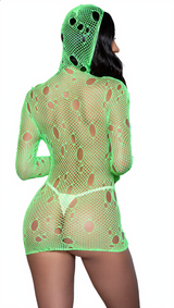 Be Wicked Hooked on You Minidress Neon Green