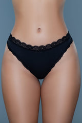 Be Wicked Mandy Thong 3 Pack Black/White/Nude